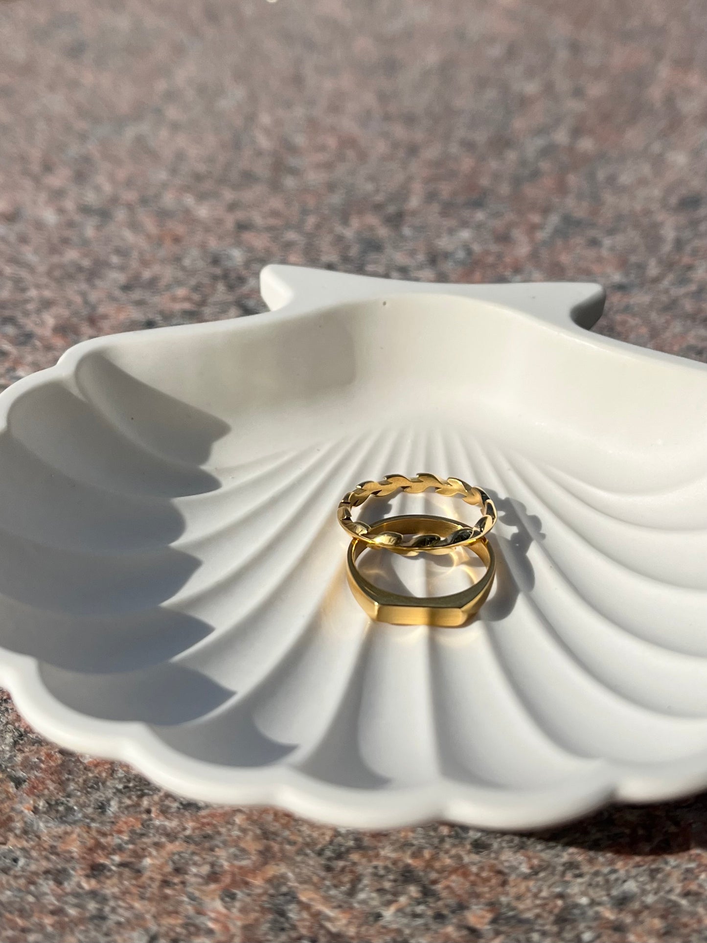 slim gold signet ring 18k gold plated