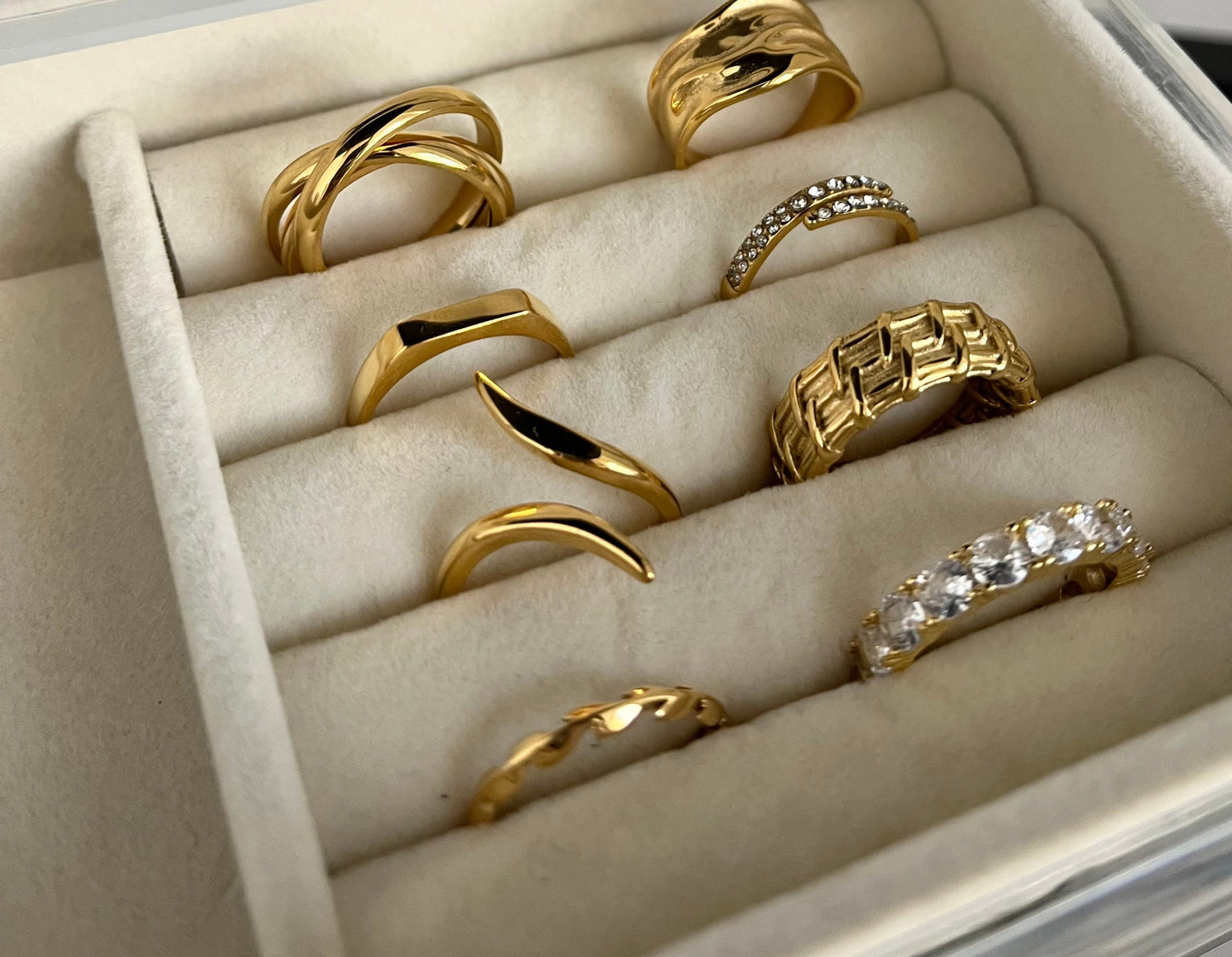 18k gold plated rings