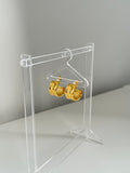 hammered style statement gold hoop earrings