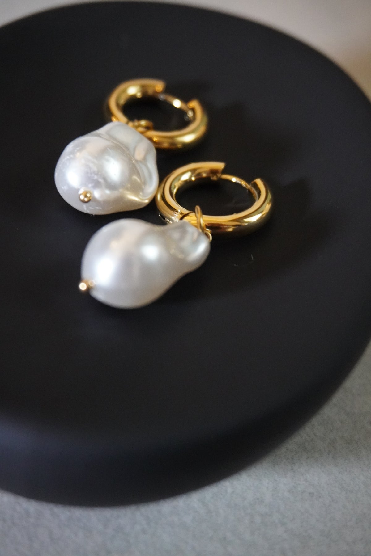 Ella Freshwater Pearl Huggie Hoops, freshwater pearl huggie hoop earrings