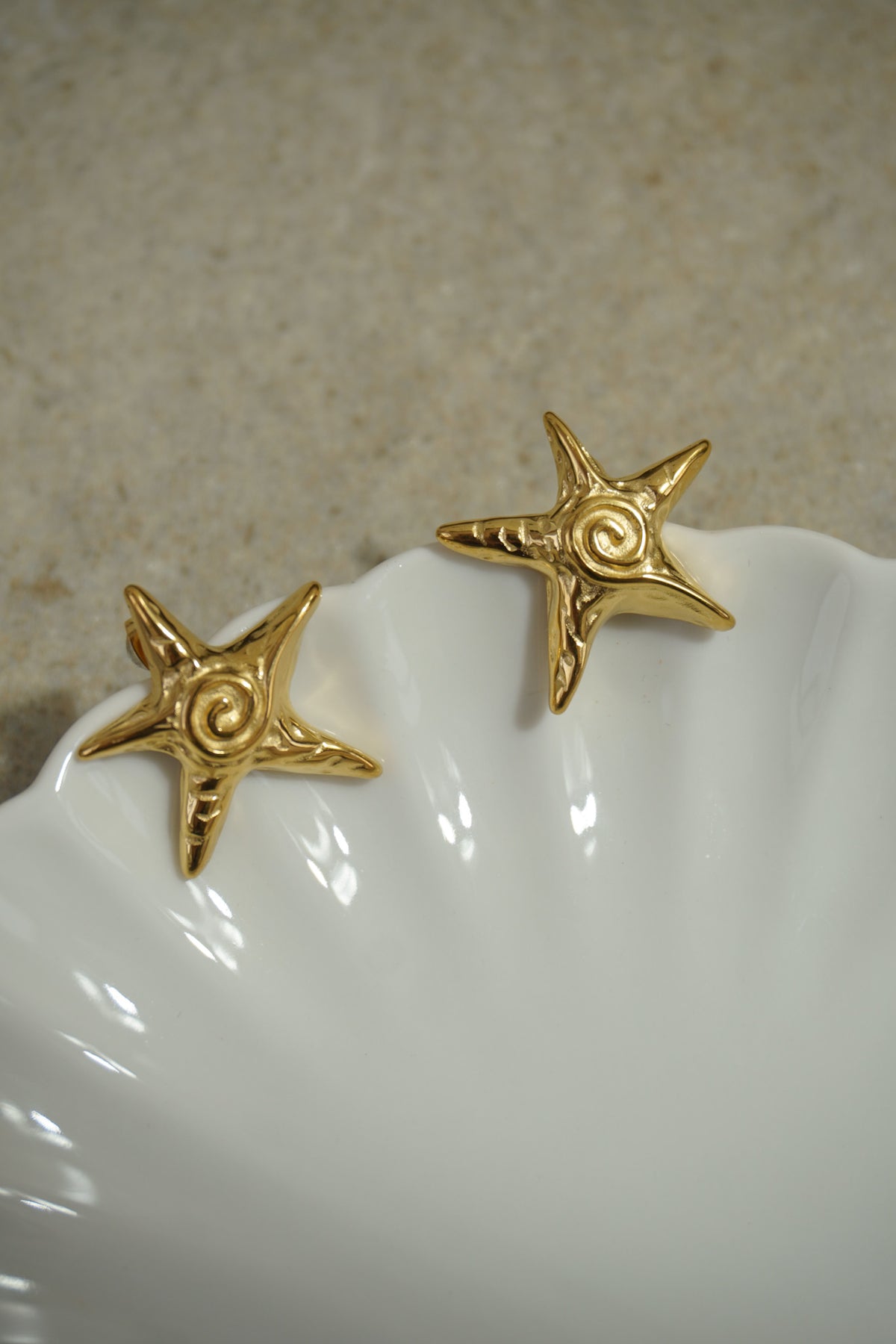 Gold Starfish stud earrings