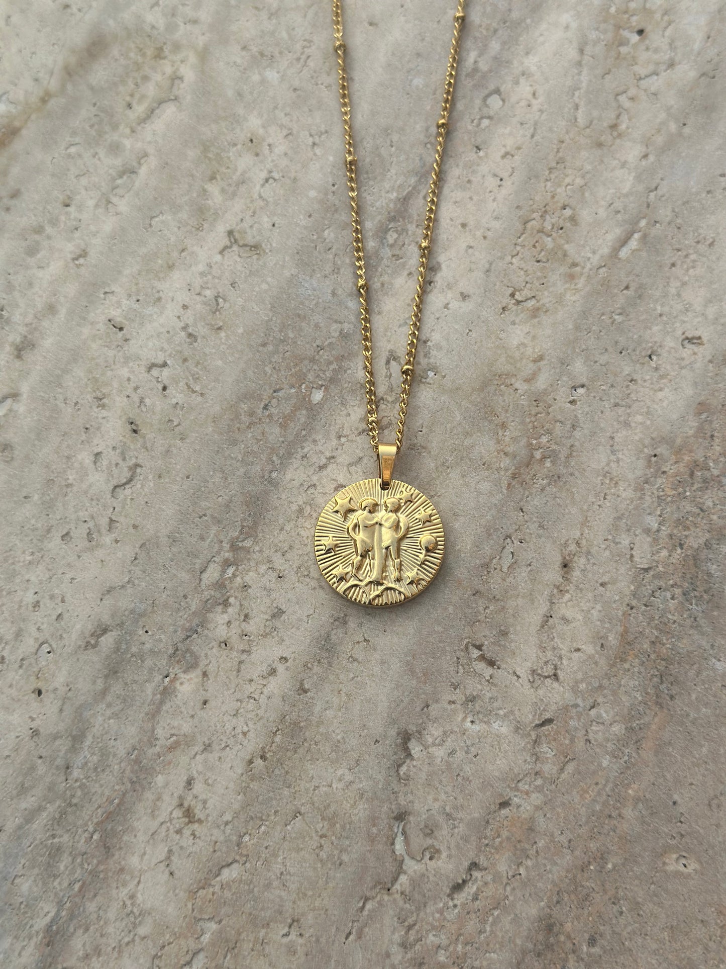 Zodiac Coin Pendant Necklace