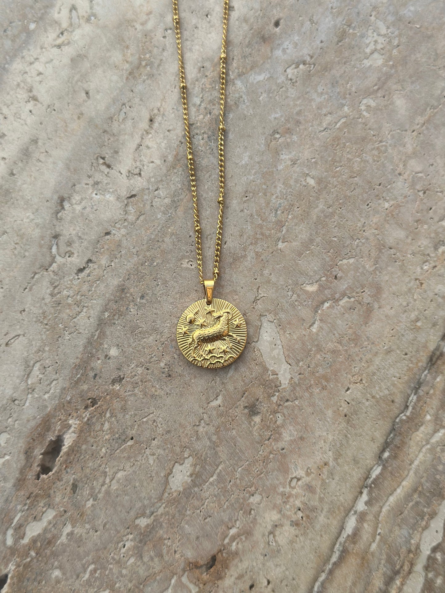 Zodiac Coin Pendant Necklace