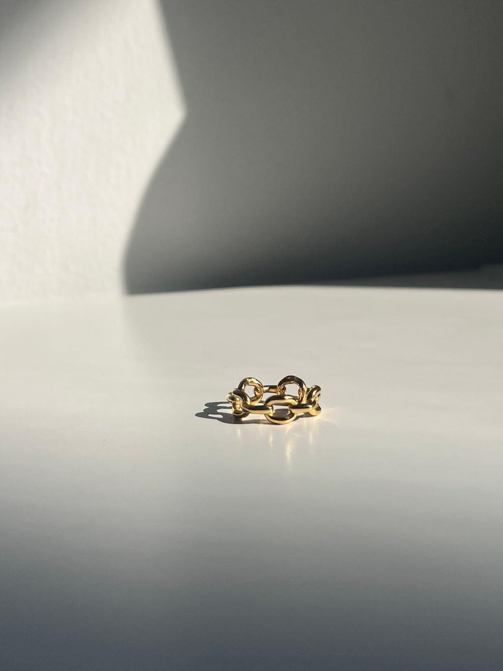 Olivia Link Ring, 18k gold plated