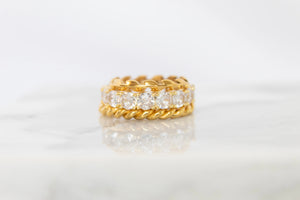 eternity ring stacked 18k gold ring