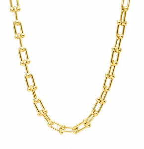 Chunky Gold U Shaped Link Chain Necklace