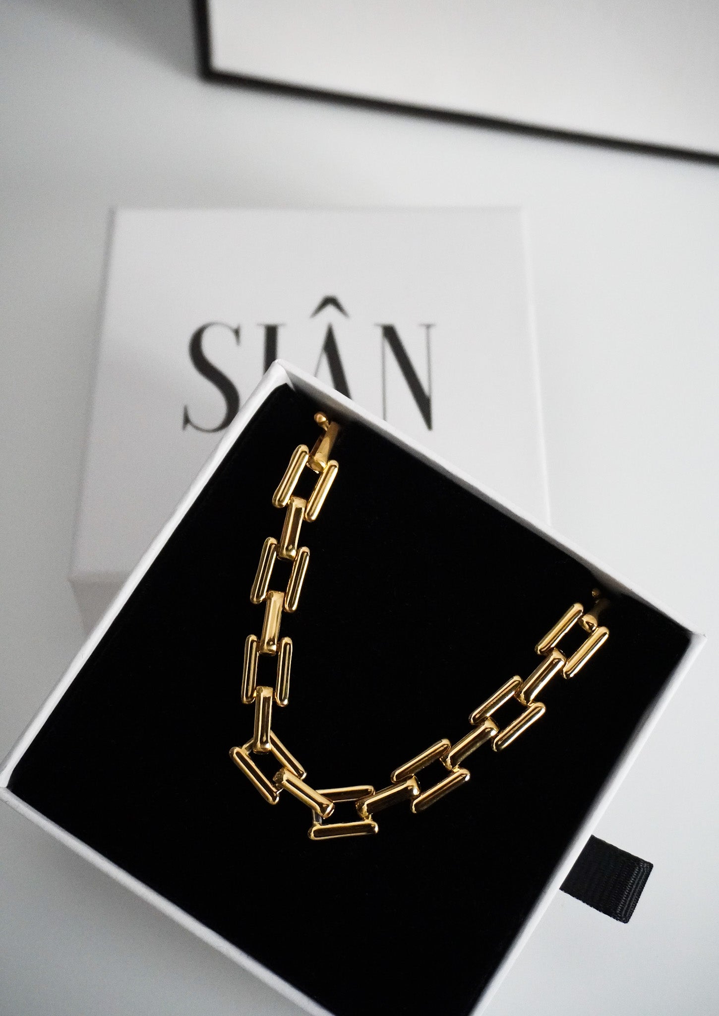 Rosa gold link necklace