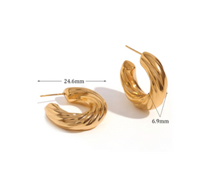 Frankie Gold Twisted Hoops