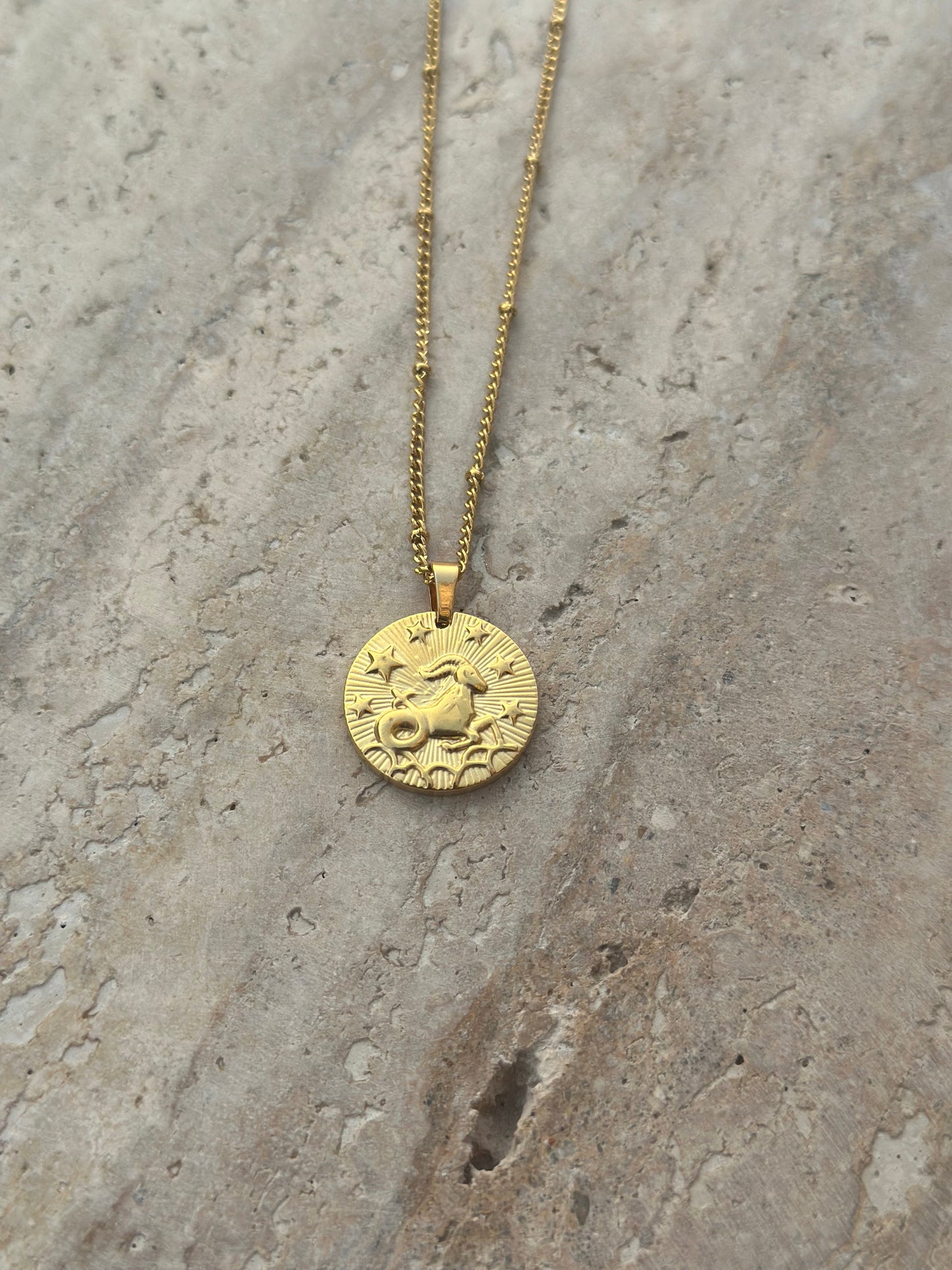 Zodiac Gold Pendant Necklace