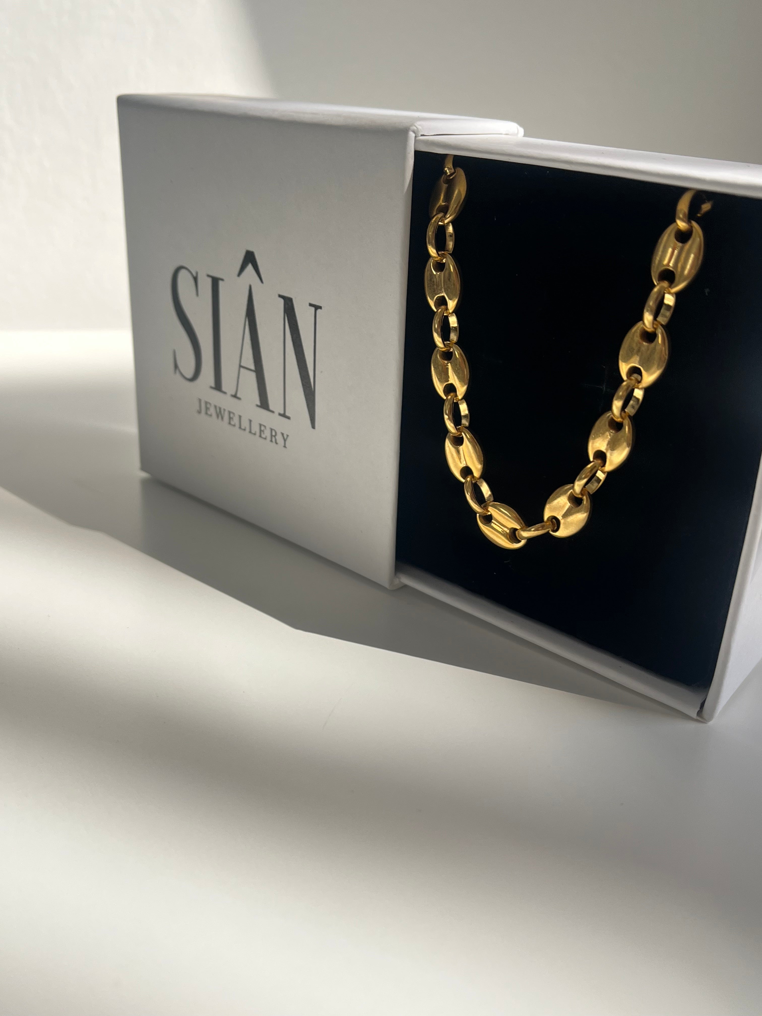 Gold choker necklace gift box