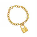 Padlock Pendant Gold bracelet