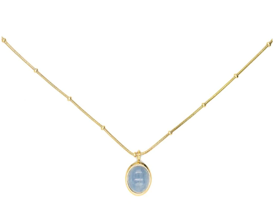 Aura Pendant Gold Necklace, 18k gold plated