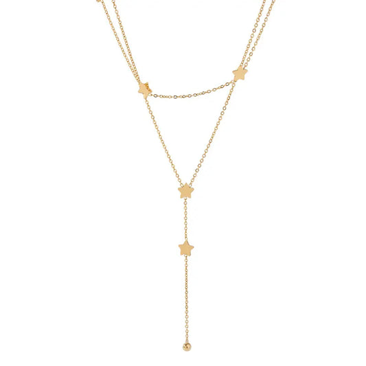 Sian jewllery gold star choker dainty layered necklace