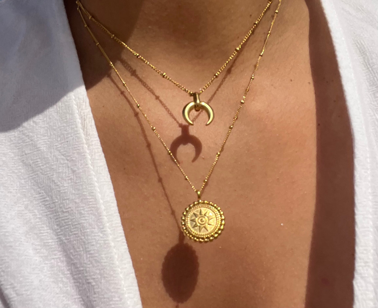 real 18k gold plated coin pendant necklace