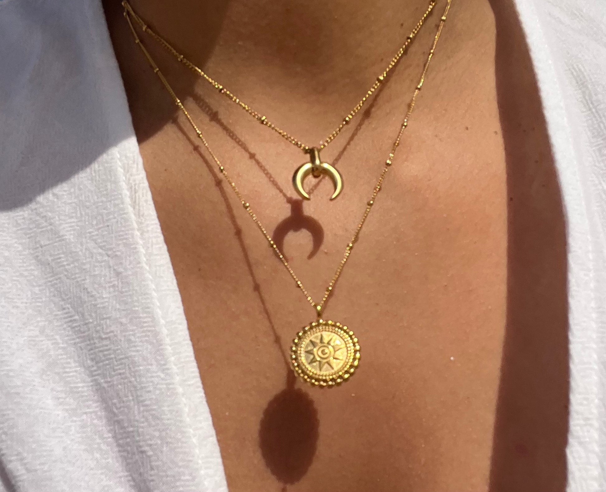 real 18k gold plated coin pendant necklace
