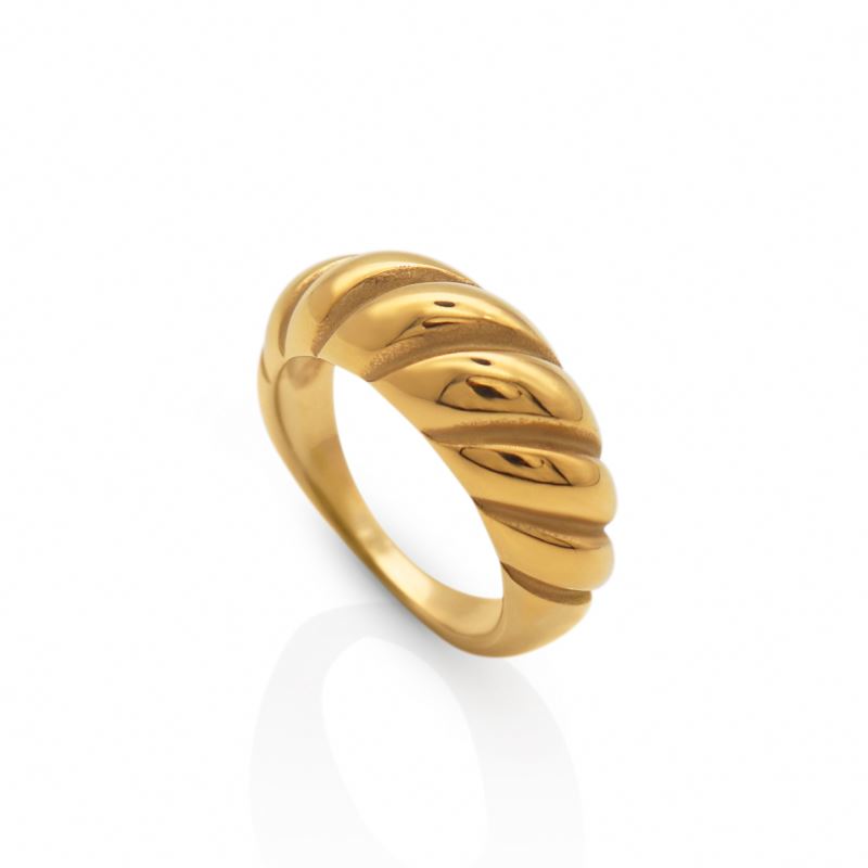 Croissant Dome Ring Real 18k Gold Plated