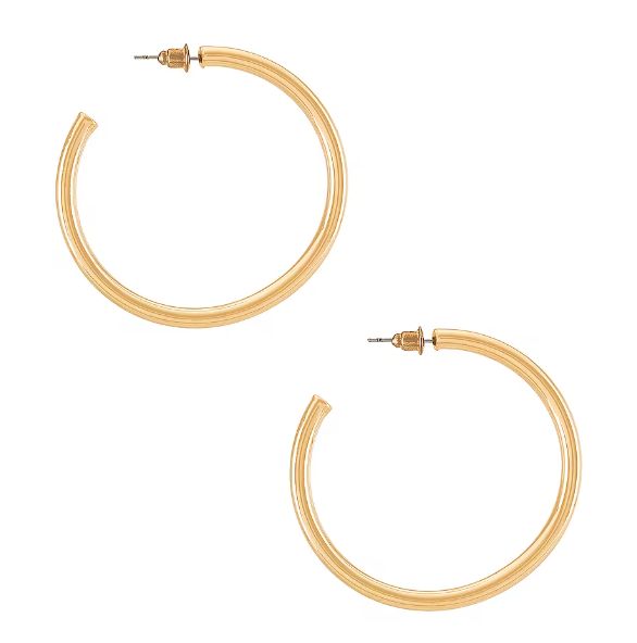 Large 18k gold hoop earrings