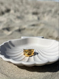 Chunky 18k gold plated ring hammered style ring 