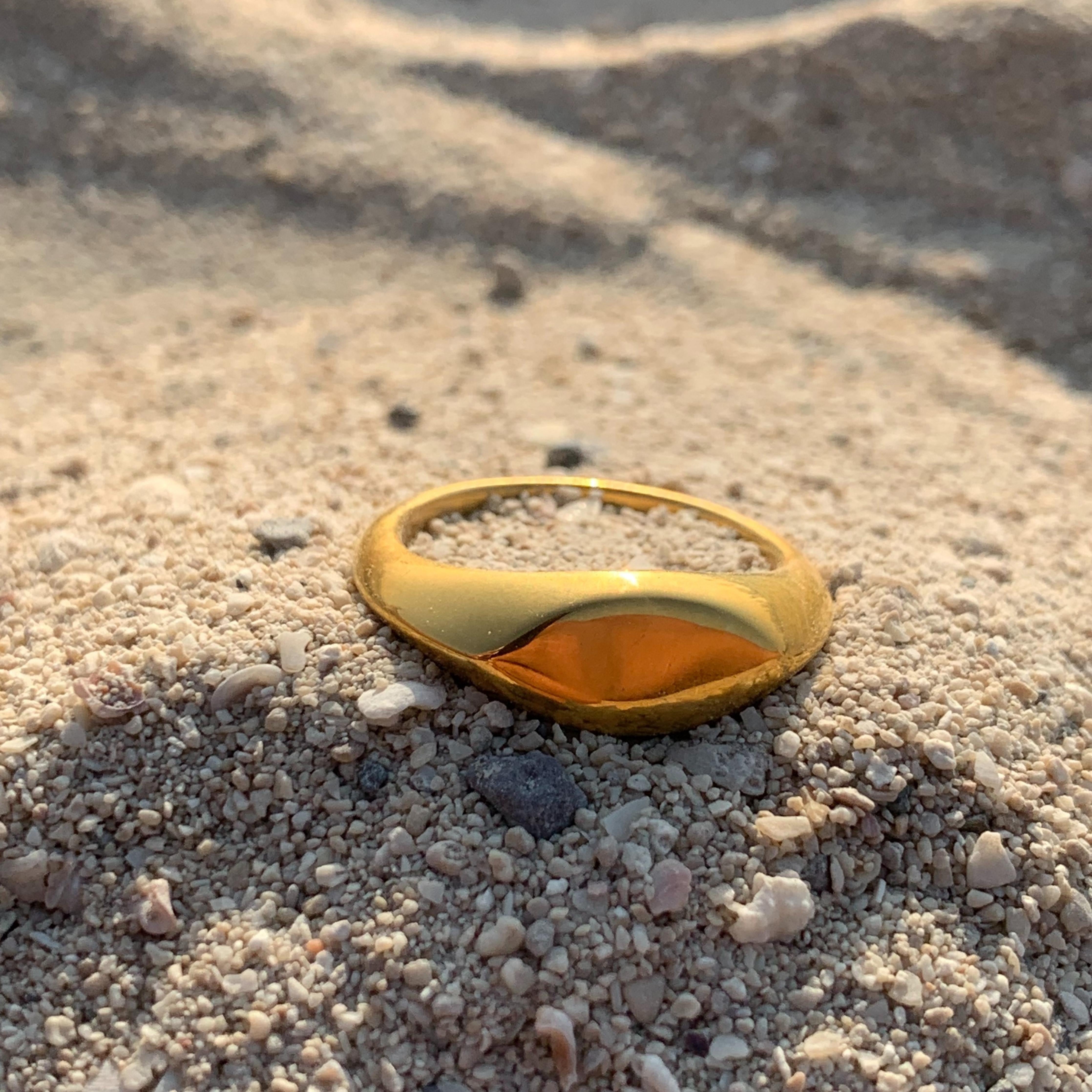 Real 18k Gold plated signet ring