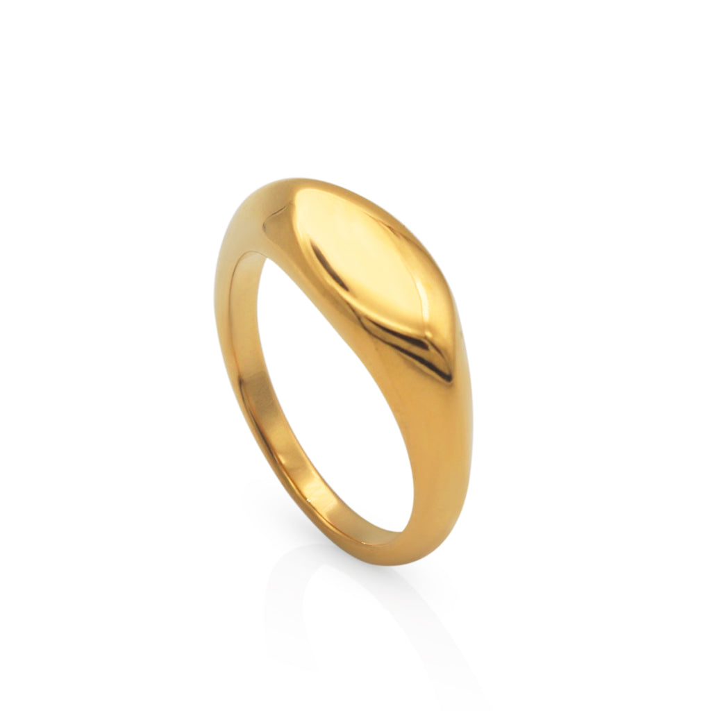 Real 18k Gold plated signet ring