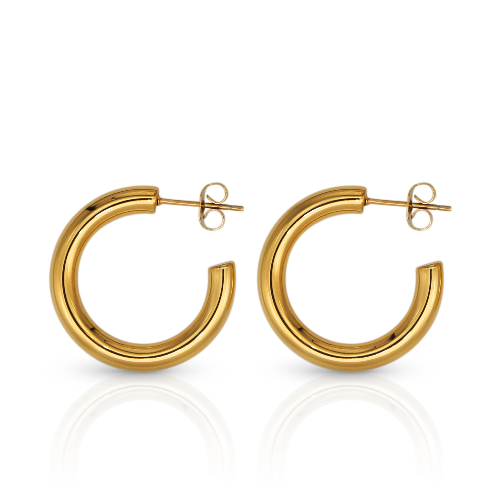 Medium size Gold hoop earrings