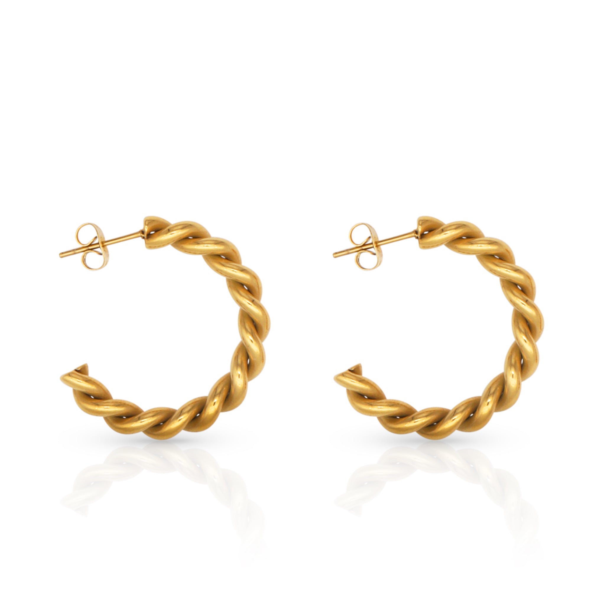 Twisted 18k Gold Hoop earrings