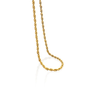 Real 18k Gold Plated Twisted Rope Chain Necklace, 18k gold plated waterproof jewellery. Make a Statement, 18k Gold Plated Chain Necklace, Bold and Beautiful