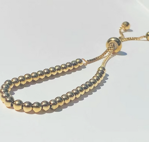 Real 18k gold plated beaded bracelet for bridesmaid gift