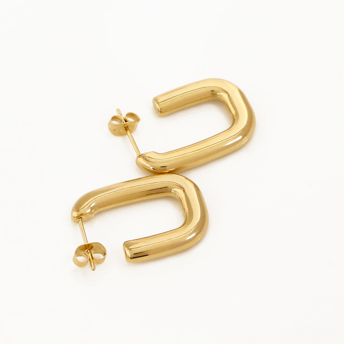 Real 18k gold plated U shaped hoops