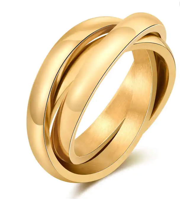 Gold trinity trio band ring